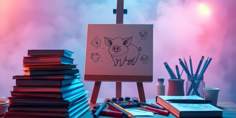 pig drawing tutorials